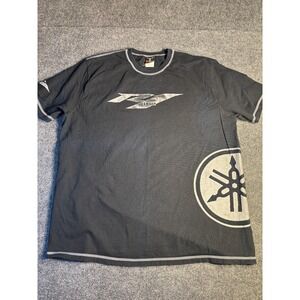 Yamaha Motorcycle Racing T-Shirt Mens Large Black Logo Sport Graphic Pullover‎